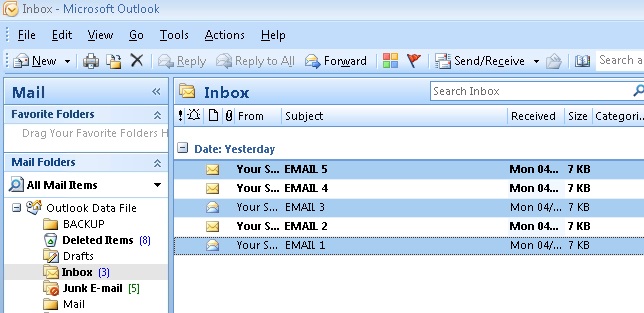 Outlook 2007 imap удаление писем